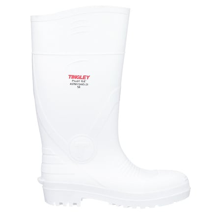 Unisex Pilot G2 Tall Rubber Boots, Plain Toe, 15 in Height, White, M10/W12 MPN:31168