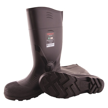 Unisex Pilot G2 Tall Rubber Boots, Steel Toe, 16 in Height, Black, M7/W9 MPN:31341