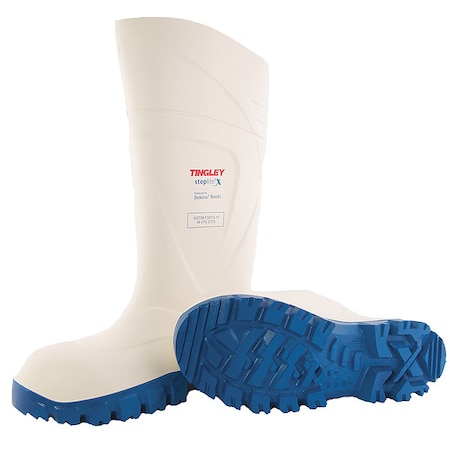 Unisex Steplite X Tall Rubber Boots, Plain Toe, 15 in Height, Blue/White, 4 MPN:77258.04