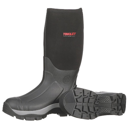 Men's Badger Insulated Tall Rubber Boots, Plain Toe, 17 in Height, Black, 9 MPN:80151