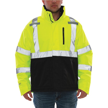 Jacket, Polyester, Class 3 R, Green; Yellow, S MPN:J26142