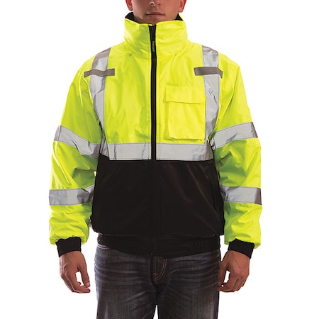 Jacket, Polyester, Class 3 R, Green; Yellow, 3XL MPN:J26172-3X