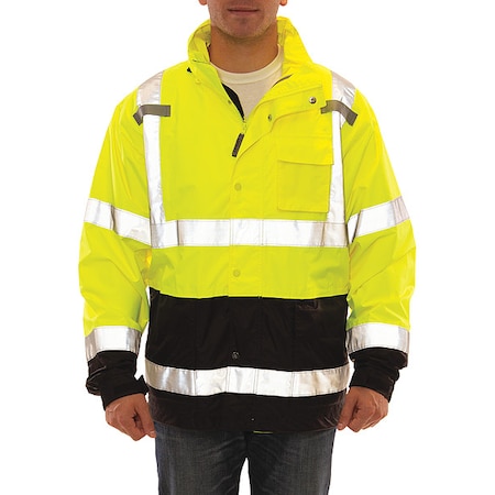 Men's Jacket, Polyurethane/Polyester, Green; Yellow, 5XL MPN:J27122