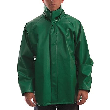 Flame Resistant Rain Jacket, XL, 13 oz Heavy Duty PVC, snaps Closure MPN:J41248