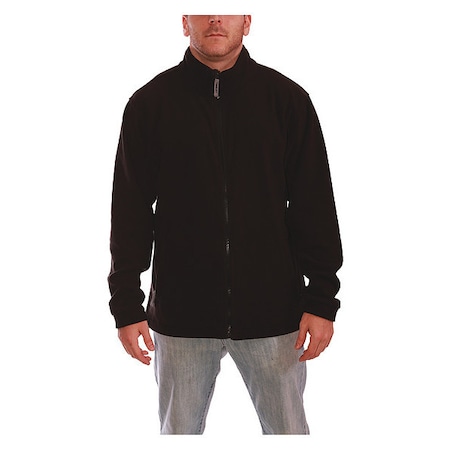 Men's Jacket, Polyester/Nylon, Zipper, Black, 2XL MPN:J72003
