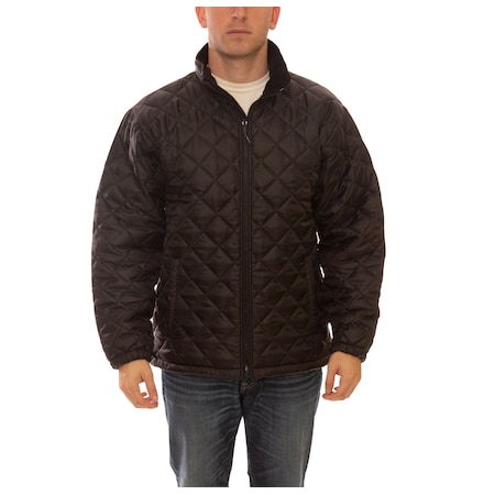 Jacket, Polyester, Zipper Front, Black, S MPN:J77013