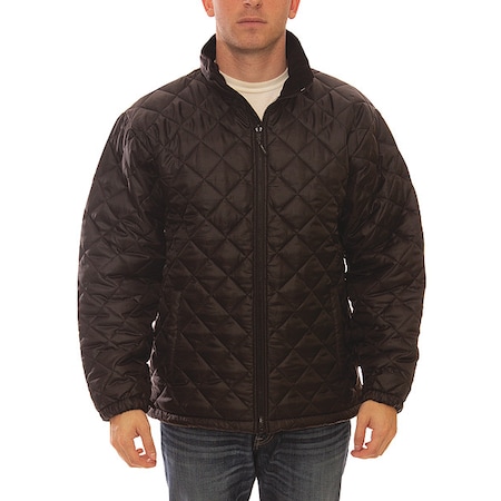 Jacket, Polyester, Zipper Front, Black, M MPN:J77013