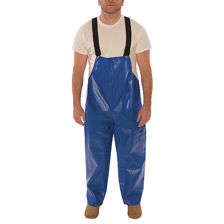 Rain Bib Overall, Polyurethane, 28 in Inseam, 10 mil Thickness, Blue, S MPN:O22001