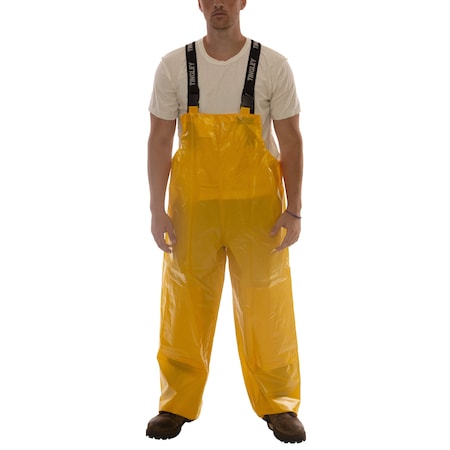 Rain Bib Overall, Polyurethane, 32 in Inseam, 48 in to 50 in Waist, 0.25 mm Thickness, Gold, 2XL MPN:O22047