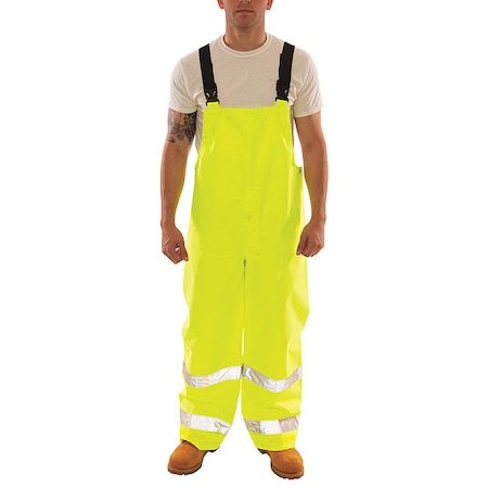 Rain Bib Overall, Polyester/Polyurethane, 31 in Inseam, 40 in to 42 in Waist, 12 mil Thickness, XL MPN:O24122