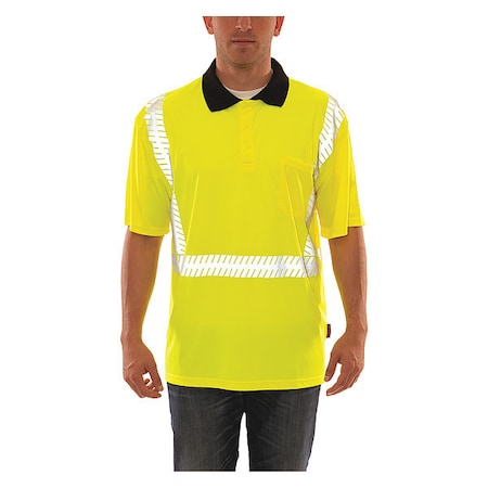 Men's Polo Shirt, Polyester, Pullover, Green/Yellow, 5XL MPN:S74022