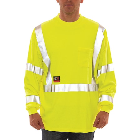Flame-Resistant Crewneck Shirt, Pullover, Lime, 2XL MPN:S85522