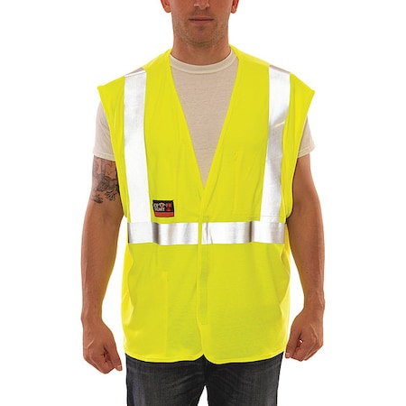 FR Hi-Vis Safety Vest 5XL Class 2, Hook & Loop 2 Pockets MPN:V81622