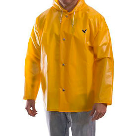 Iron Eagle® Rain Jacket Size Men's Medium Attached Hood Blue J22161.MD