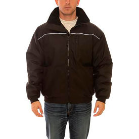 Bomber 1.5™ Jacket Size Men's Small Polyester Quilted Liner Attached Hood Black J26113.SM