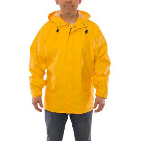 Weather-Tuff® Jacket Size Men's 3XL Storm Fly Front Attached Hood Yellow J33117.3X