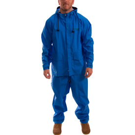 Storm-Champ® 2 Piece Suit Attached Hood PVC on Nylon M Royal Blue S66211.MD