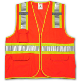 Tingley® V73859 Job Sight™ Class 2 Surveyor Style Vest Fluorescent Orange 4XL/5XL V73859.4X-5X