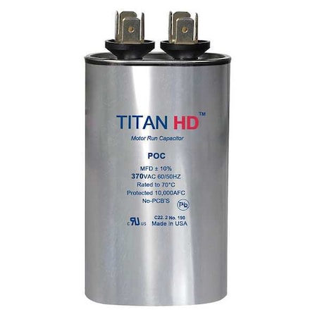 Motor Run Capacitor, 7.5 MFD, 370V, Oval MPN:POC7.5A