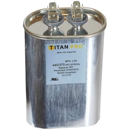 Motor Run Capacitor, 45 MFD, 4-15/16 In. H MPN:TOCF45
