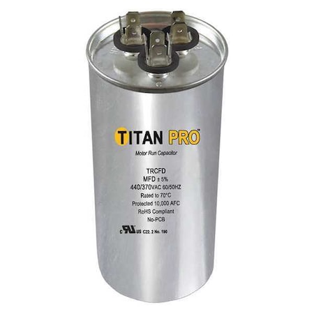 Motor Dual Run Capacitor, 370 to 440V AC MPN:TRCFD8075