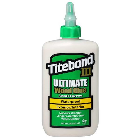 Wood Glue, III Ultimate Series, Tan, 24 hr Full Cure, 8 oz, Bottle MPN:1413