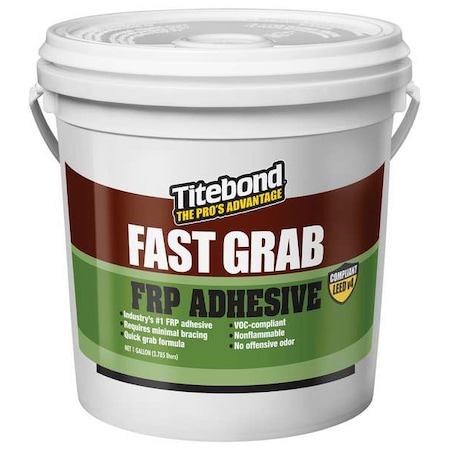 Instant Adhesive, GREENchoice Fast Grab FRP Series, Light Beige, 1 gal, Bottle MPN:4056