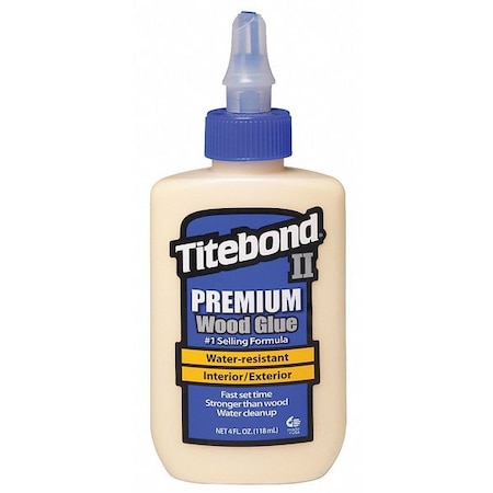 Wood Glue, 4 fl oz, Bottle, II Premium MPN:5002