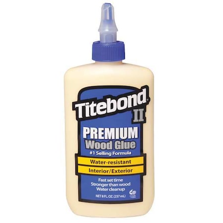 Wood Glue, 8 fl oz, Bottle, II Premium MPN:5003