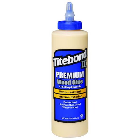 Wood Glue, 16 fl oz, Bottle, II Premium MPN:5004
