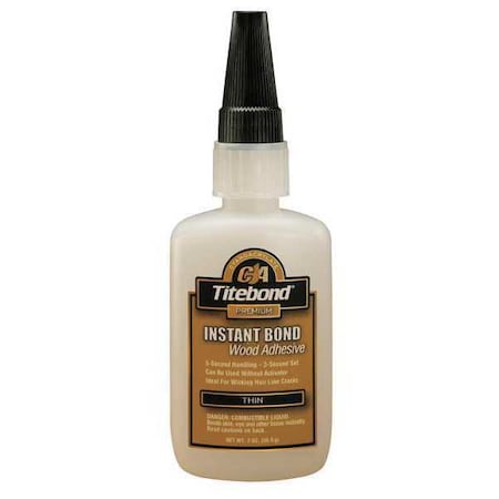 Instant Wood Adhesive, Thin, 2 oz, Clear MPN:6201