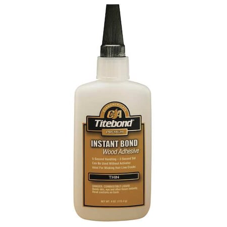 Instant Wood Adhesive, Thin, 4 oz, Clear MPN:6202