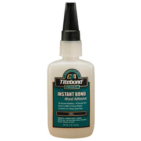 TITEBOND Instant Adhesive, Gel, 2 oz, Clear MPN:6231