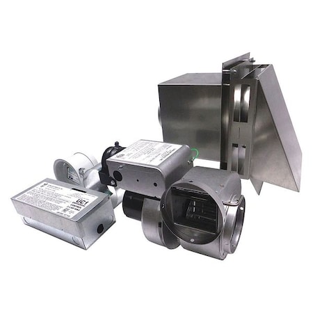 Gas Heater Vent System, 120, Aluminized Steel, 10 1/4 in W, 8 in H, 4 Inlet and Outlet Dia. MPN:GPAK1
