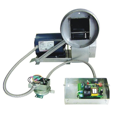 Induced Draft Blower, 115, Aluminized Steel Fan, 15 1/4 in W, 14 3/4 in H, 8 Inlet and Outlet Dia. MPN:HS4