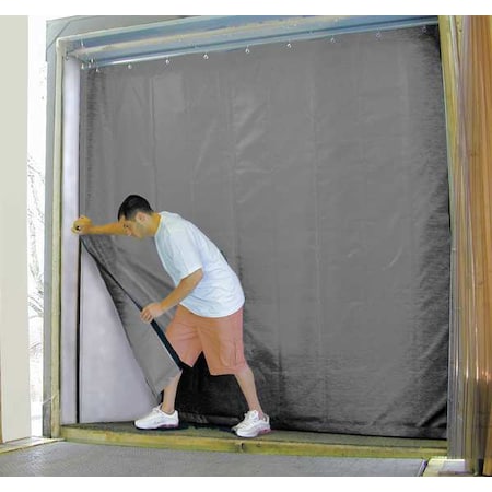 Insulated Truck Curtain, 8 ft H x 8 ft W, Curtain Color: Gray MPN:999-00276