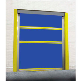 TMI Motorized Roll-Up Bug Dock Door with PVC Coated Blue Vinyl Panels 10 x 10 FS-MRU-ITM525-IJ-10X10-SOLID