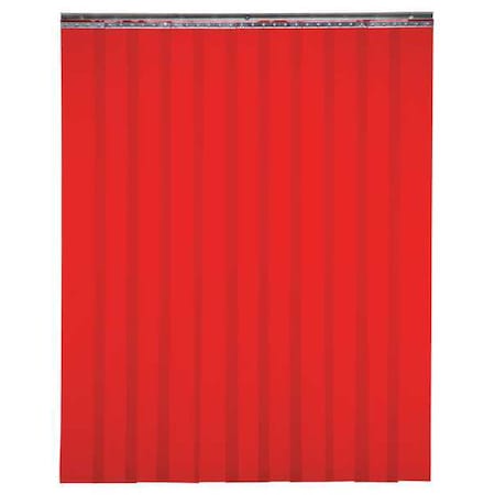 Welding Strip Curtain, Transparent PVC, 7 ft. W., 7 ft. H., 72 oz/sq yd, With Grommet, Red MPN:999-00542