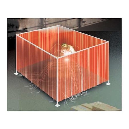 Welding Strip Booth, Red, 2 Sides, 6x7 MPN:SDF60-0806-062