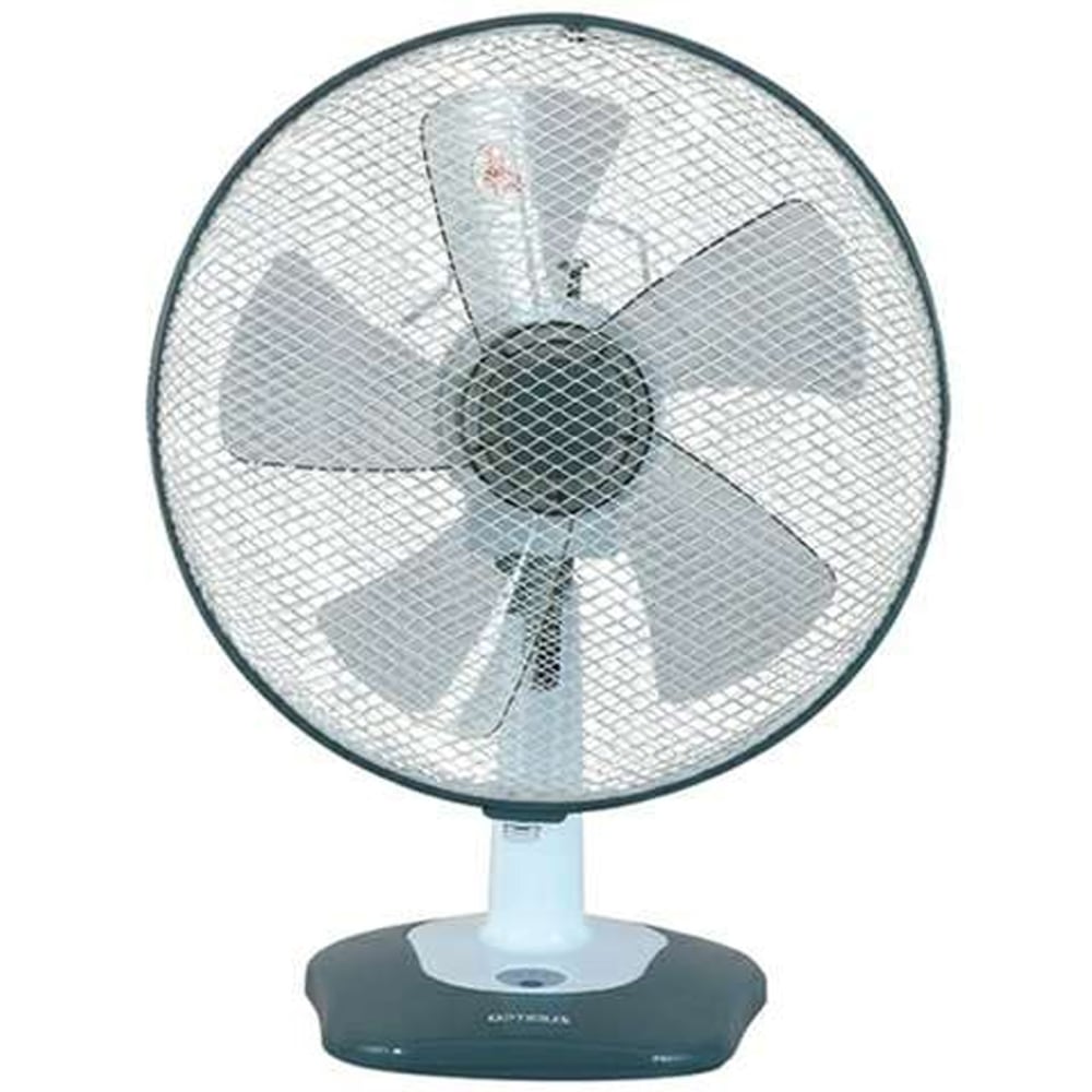 Optimus Oscillating Table Fan With Soft-Touch Switch, 13in x 12in, White/Gray MPN:99578872M