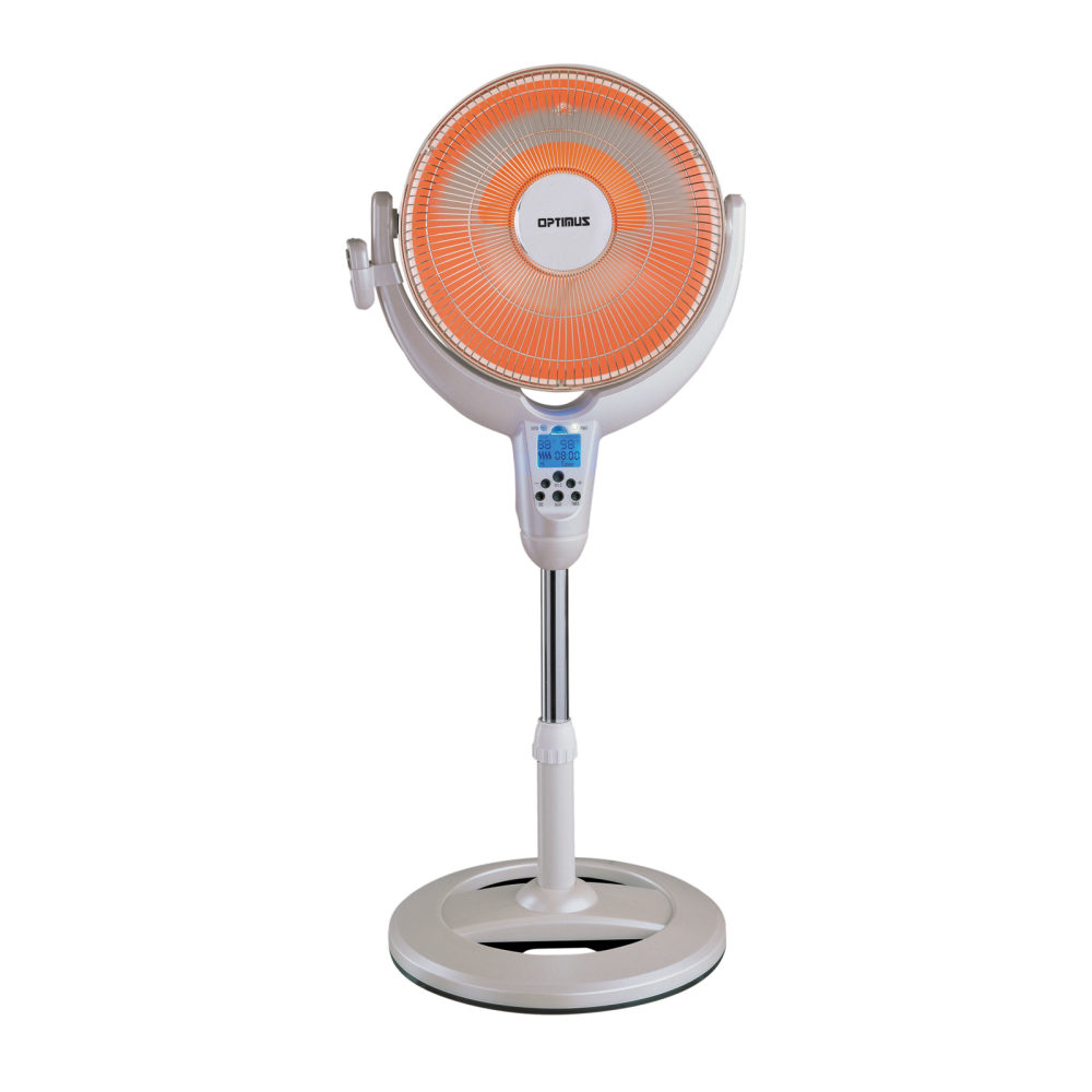 Optimus 14in Oscillating Pedestal Digital Dish Heater With Remote, White MPN:99578877M