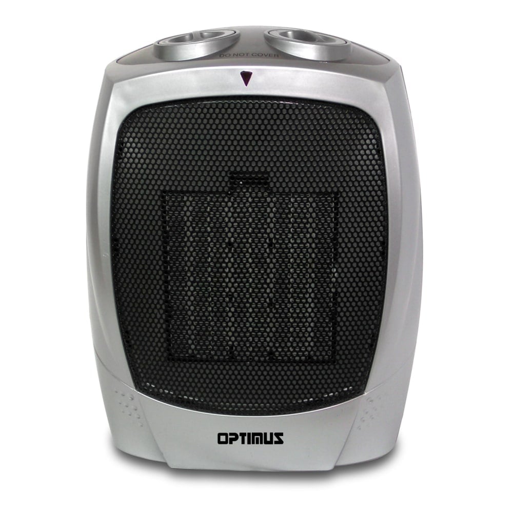 Optimus 1500-Watt Portable Ceramic Heater With Thermostat, 8inH x 6-1/4inW, Silver MPN:99578896M
