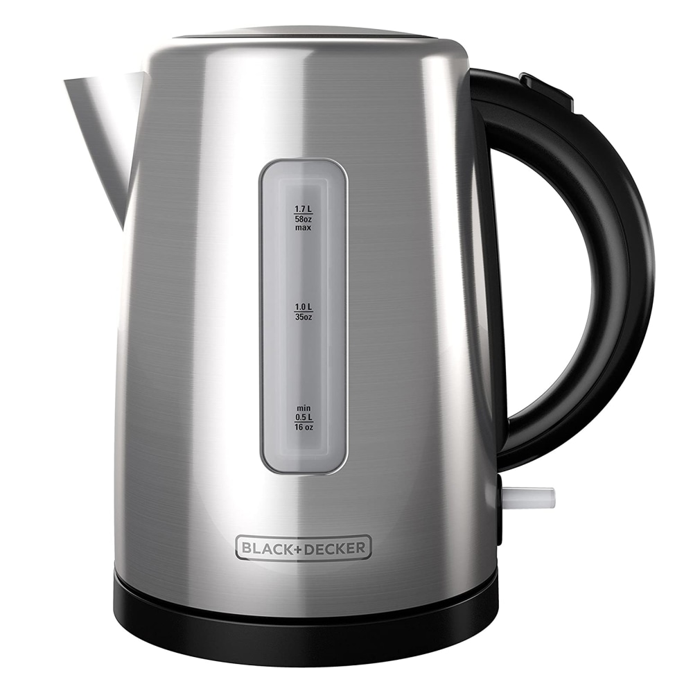 Black+Decker 1.7-Liter Stainless Steel Electric Kettle With Removable Filter, Silver MPN:995117973M