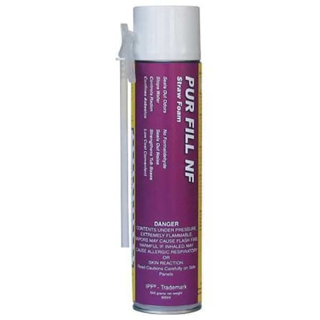 Spray Foam Sealant, Straw Application Method 24 oz, Aerosol Can, Yellow, 30 percent Expansion Ratio MPN:NF01
