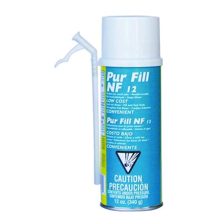 Spray Foam Sealant, Straw Application Method 12 oz, Aerosol Can, Yellow, 30 percent Expansion Ratio MPN:NF12