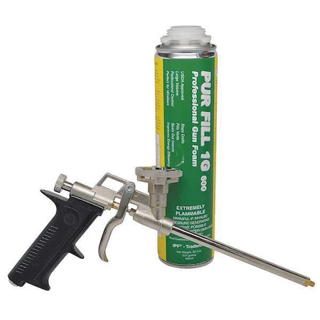 Spray Foam Sealant Kit, Kit, Can with Straw, Yellow, 7 percent Expansion Ratio MPN:SHK01