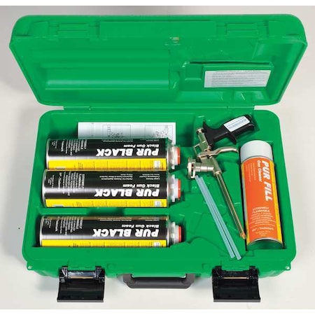 Spray Foam Sealant Kit, Foam Dispenser Application Method _, Green Case Kit, Black MPN:SPS02