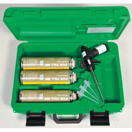 Spray Foam Sealant Kit, Foam Dispenser Application Method _, Green Case Kit, Yellow MPN:SPSWF