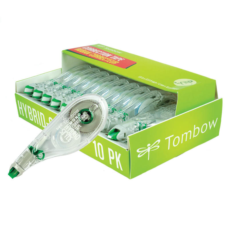 Tombow Mono Hybrid-Style Correction Tape, Single Line, 0.16in x 394in, Clear, Pack Of 10 (Min Order Qty 4) MPN:68721