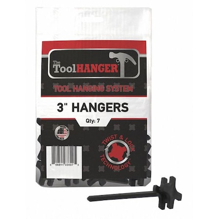 Tool Hanger, Black, 2 lb. Capacity, PK7 MPN:3007